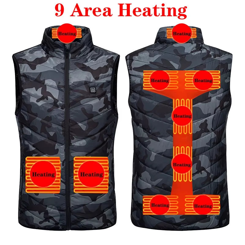 17 Areas Usb Heated Jacket Men Women Electric Heated Vest Heating Vest Heated Bodywarmer Usb Inner Heat Vest Veste Chauffante