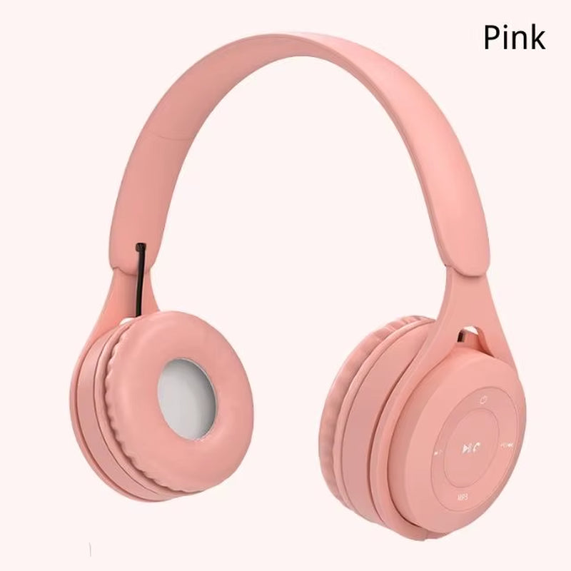 Headphones Kids Wireless Bluetooth Earphones Stereo Foldable Helmets Gaming Headsets Over-Ear Headphones for Android Ios