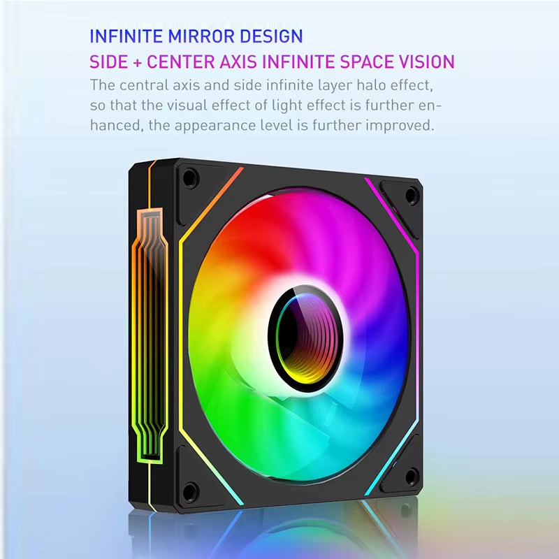 UPSIREN UF-1 PRISM 4 PRO Computer Chassis Fan 12Cm ARGB 4 Pin PWM Quiet Cooling Fan 12V Large Air Volume 45.2CFM/600-1500RPM