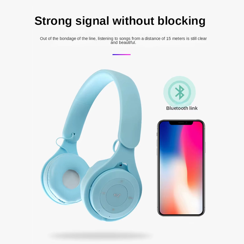 Headphones Kids Wireless Bluetooth Earphones Stereo Foldable Helmets Gaming Headsets Over-Ear Headphones for Android Ios