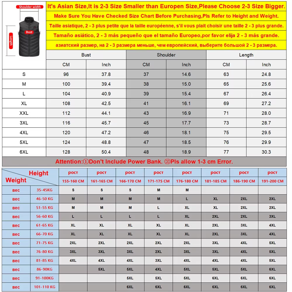 17 Areas Usb Heated Jacket Men Women Electric Heated Vest Heating Vest Heated Bodywarmer Usb Inner Heat Vest Veste Chauffante