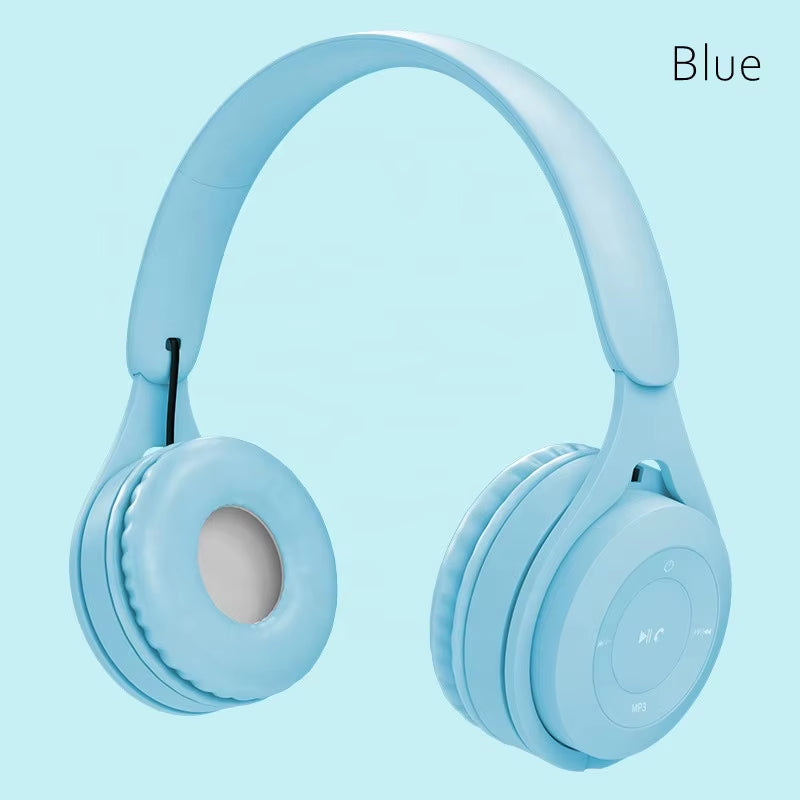 Headphones Kids Wireless Bluetooth Earphones Stereo Foldable Helmets Gaming Headsets Over-Ear Headphones for Android Ios