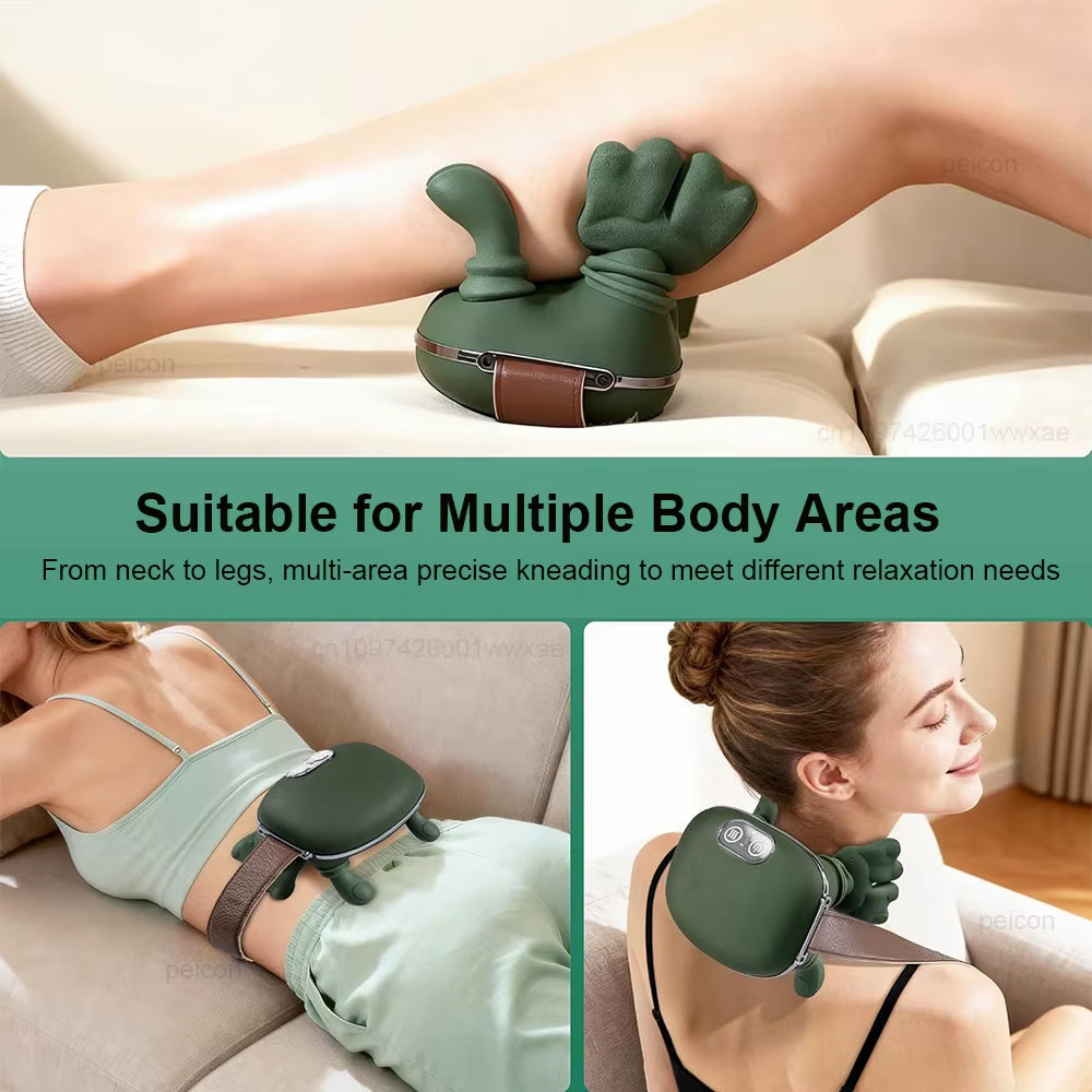 Neck Massager with Heat Portable Neck Massager with 4D Kneading Deep Tissue Massage for Shoulder and Cervical Pain Relief
