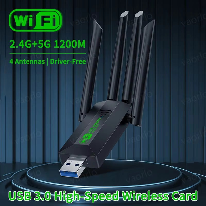 1200Mbps Dual-Band USB WiFi Adapter with 4 Antennas – Zynexo