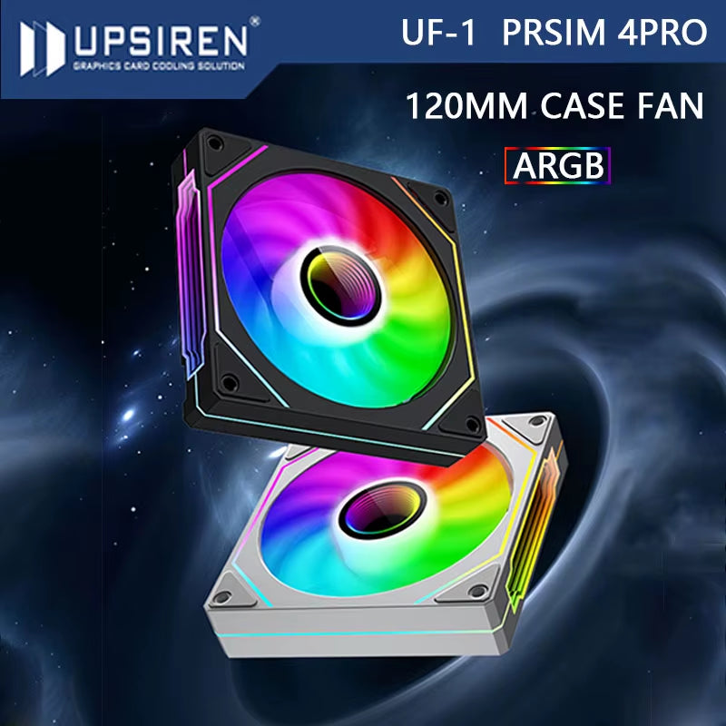 UPSIREN UF-1 PRISM 4 PRO Computer Chassis Fan 12Cm ARGB 4 Pin PWM Quiet Cooling Fan 12V Large Air Volume 45.2CFM/600-1500RPM
