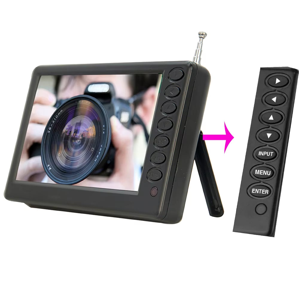 LEADSTAR Rechargeable D5 5 Inch 800*480 Portable Mini Tv with DVB-T2 ATSC ISDBT FM ATV USB Battery Pocket Tv Watch Any Where