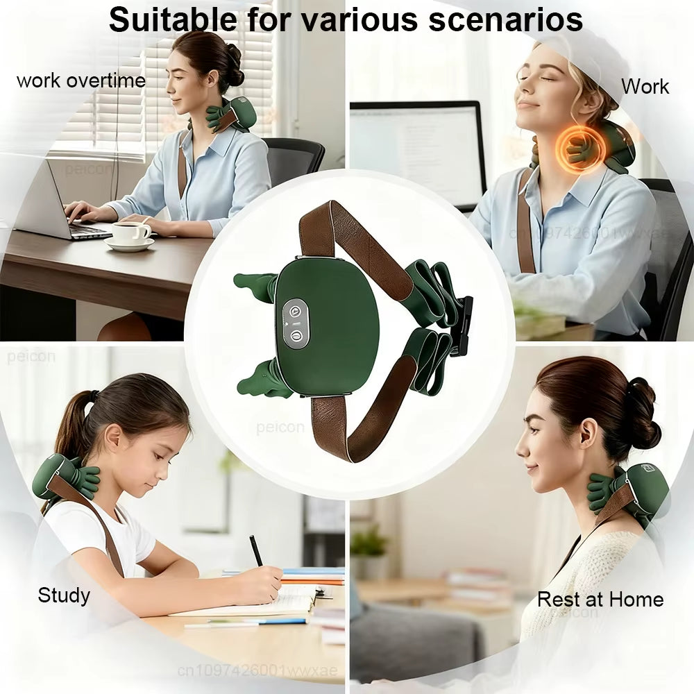 Neck Massager with Heat Portable Neck Massager with 4D Kneading Deep Tissue Massage for Shoulder and Cervical Pain Relief