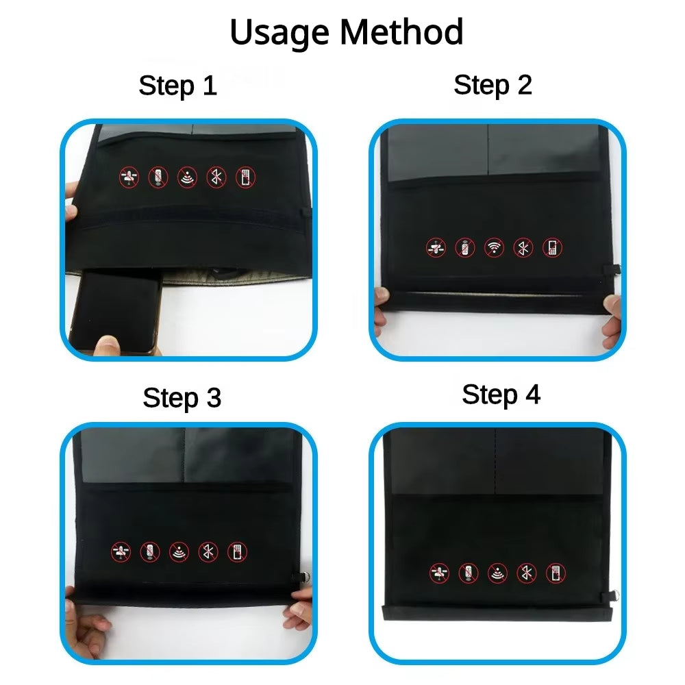 Signal Blocking Bag Mobile Phone Anti-Radiation Signal Shielding Bag Faraday Cage Pouch Car Key Radiation Protection Storage Bag